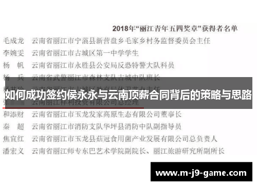 如何成功签约侯永永与云南顶薪合同背后的策略与思路