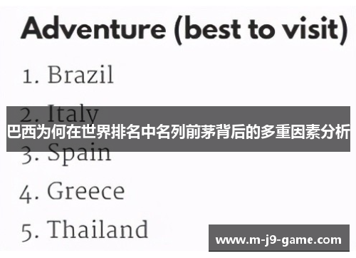 巴西为何在世界排名中名列前茅背后的多重因素分析